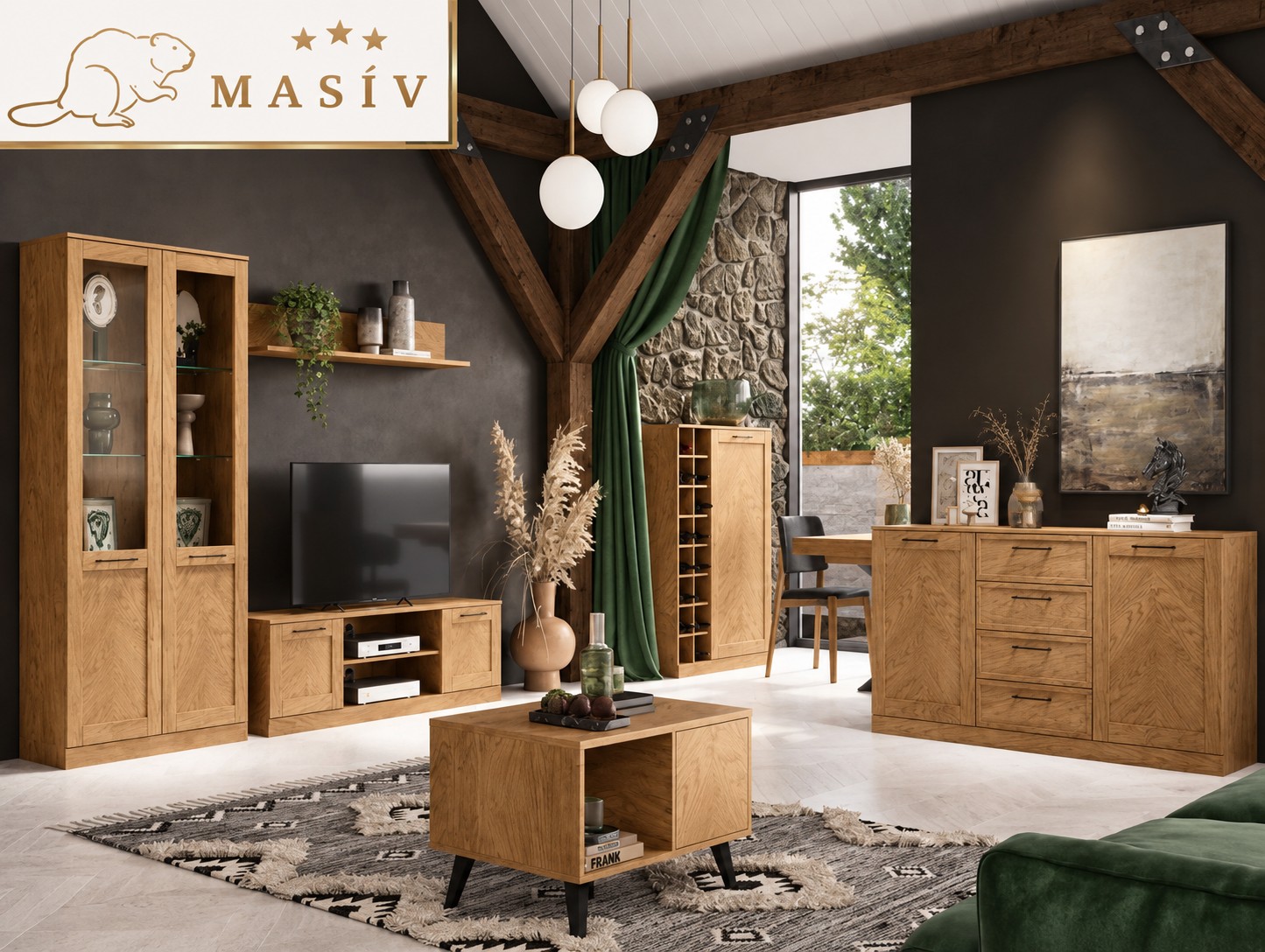 COZY obývací sektor z masívu