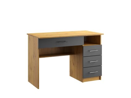 OFFICE KIT písací stôl N01, antracit / dub Apalačský, pravý