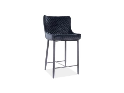 COLIN B H-2 VELVET barová stolička, čierna