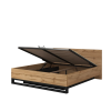 HALLE S 52 posteľ 180 cm s výklopným roštom, dub Wotan / čierna